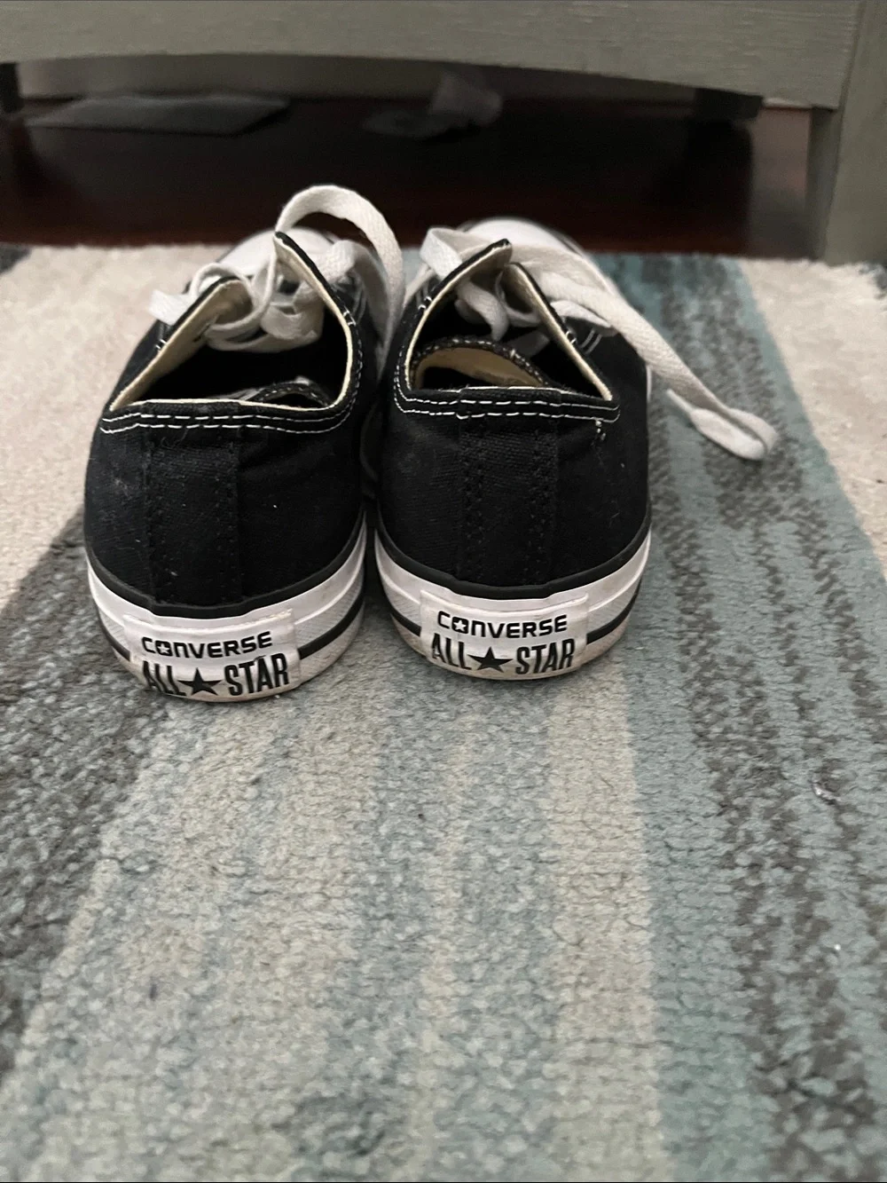 Converse Black and White Low-Top Kids Sneakers - Picture 2 of 5